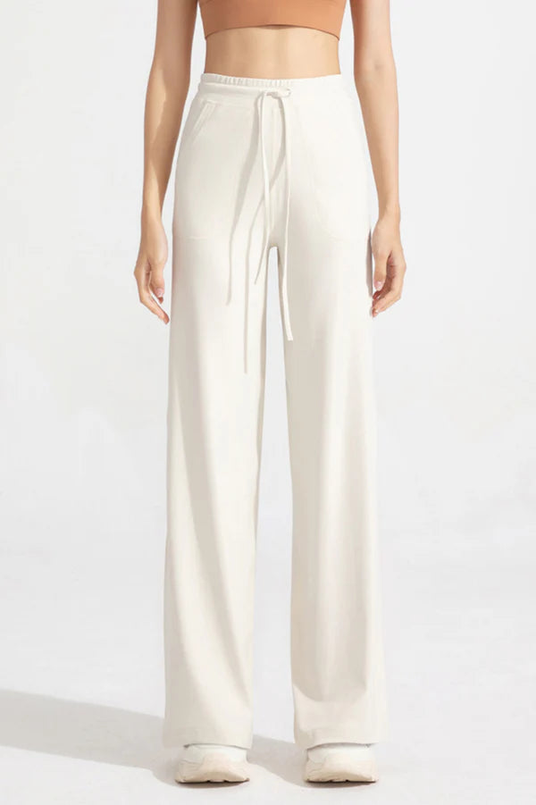 Classic Drawstring Wide-Leg Flare Pants