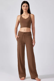 Classic Wide-Leg Drawstring Activewear Pants