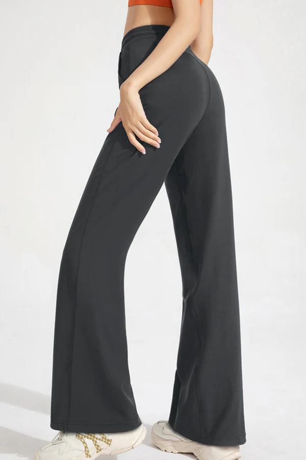 Classic Drawstring Wide-Leg Flare Pants